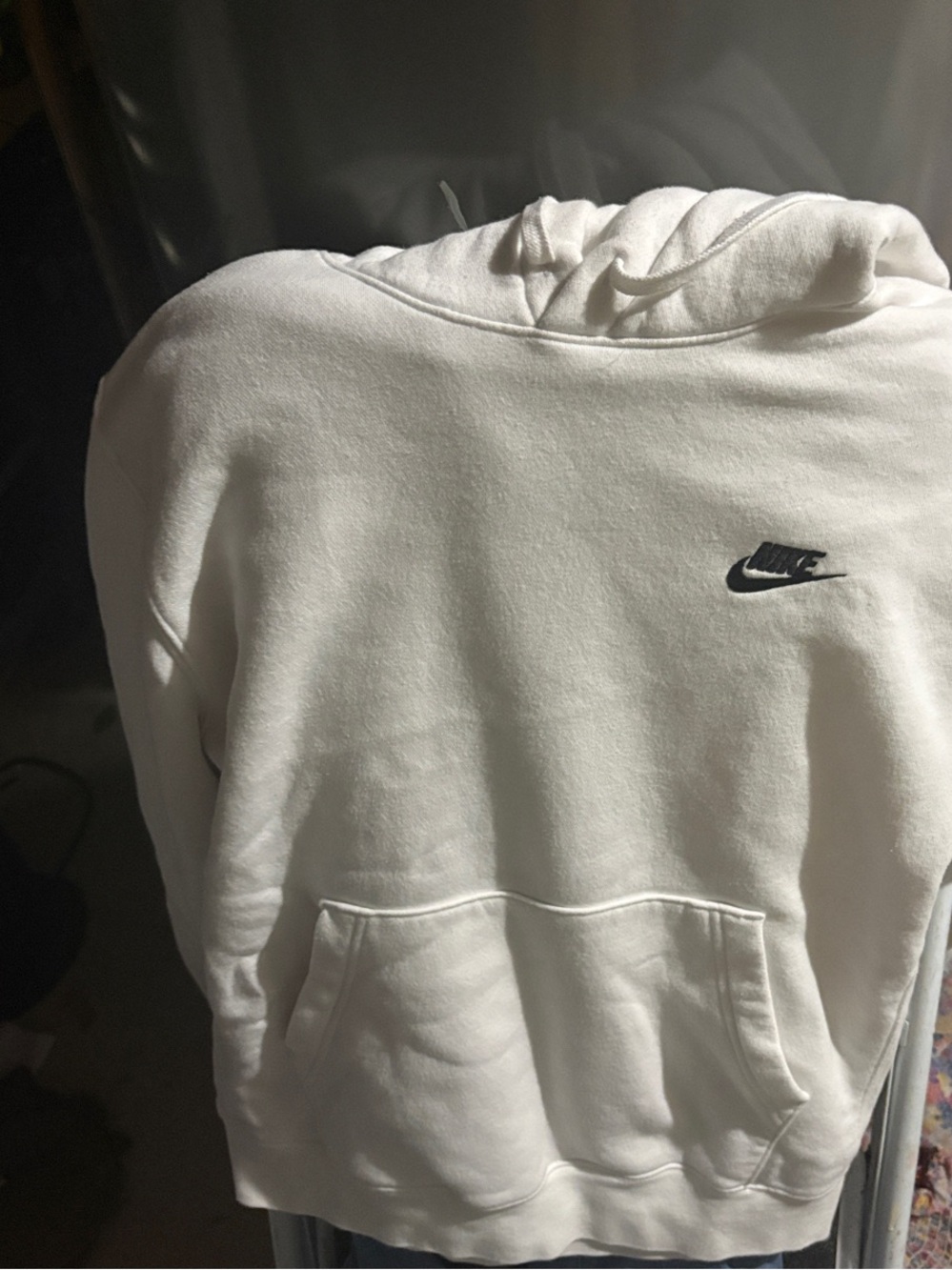 Nike White Hoodie with Black Swoosh